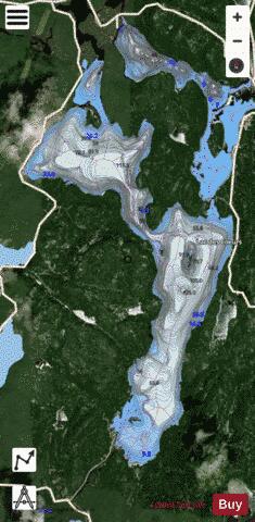 Coeurs Lac Des depth contour Map - i-Boating App - Satellite