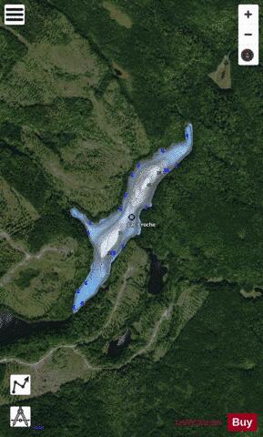 Croche Lac A depth contour Map - i-Boating App - Satellite