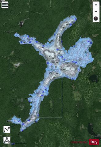 Lac Duchastel depth contour Map - i-Boating App - Satellite