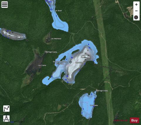 Dufrost Lac depth contour Map - i-Boating App - Satellite