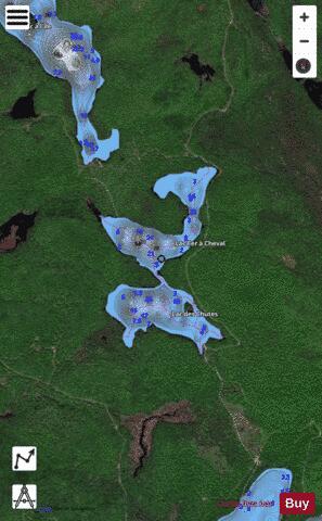 Fer A Cheval Lac depth contour Map - i-Boating App - Satellite
