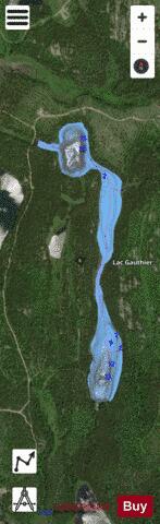 Gauthier Lac depth contour Map - i-Boating App - Satellite