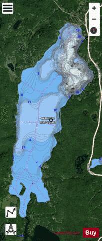Grand Lac MacDonald depth contour Map - i-Boating App - Satellite