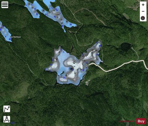 Iles Lac Des B depth contour Map - i-Boating App - Satellite