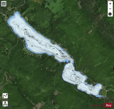 Lac Meruimticook / Jerry depth contour Map - i-Boating App - Satellite
