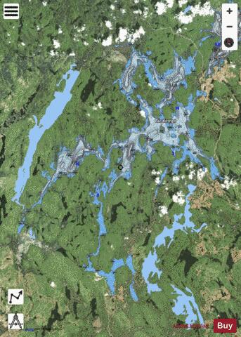 Lac Kempt depth contour Map - i-Boating App - Satellite