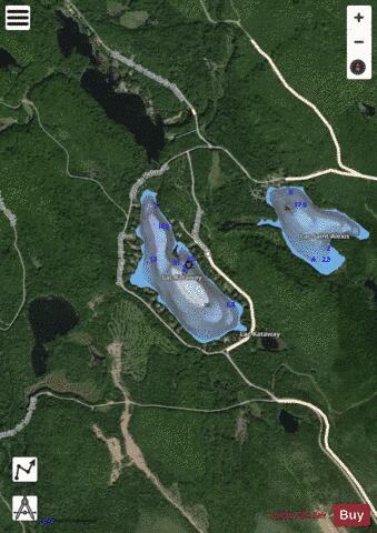 Kataway Lac depth contour Map - i-Boating App - Satellite