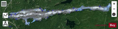 Lac Barron depth contour Map - i-Boating App - Satellite