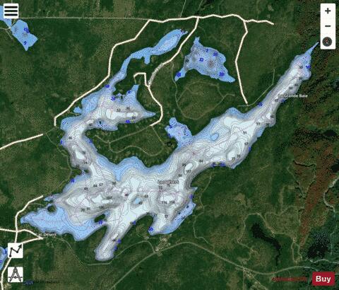 Lac D Sert depth contour Map - i-Boating App - Satellite