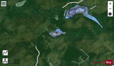 Lac Gordon depth contour Map - i-Boating App - Satellite