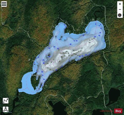 Lac Lynch depth contour Map - i-Boating App - Satellite