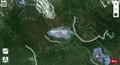 Lac Millette depth contour Map - i-Boating App - Satellite