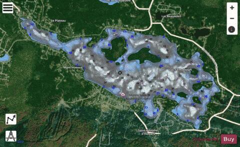 Lac Saint Joseph depth contour Map - i-Boating App - Satellite