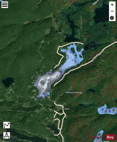 Lac Du Coeur depth contour Map - i-Boating App - Satellite
