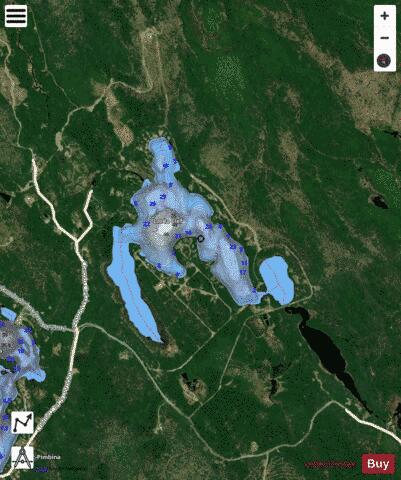Lac La Clef depth contour Map - i-Boating App - Satellite