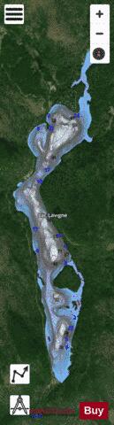 Lac Lavigne depth contour Map - i-Boating App - Satellite