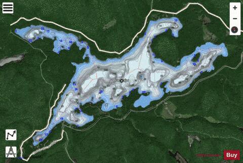 Major Lac depth contour Map - i-Boating App - Satellite