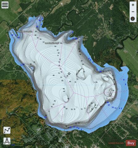 Lac Maskinonge depth contour Map - i-Boating App - Satellite