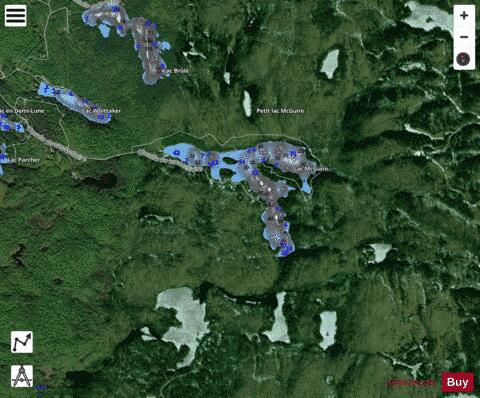 McGuire Lac depth contour Map - i-Boating App - Satellite