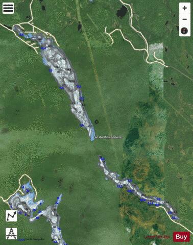 Missionnaire Lac Du depth contour Map - i-Boating App - Satellite