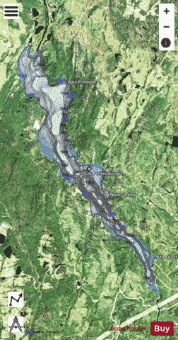 Pentecote Lac depth contour Map - i-Boating App - Satellite
