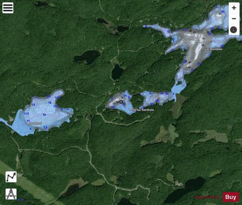 Petit Lac Rainbow depth contour Map - i-Boating App - Satellite