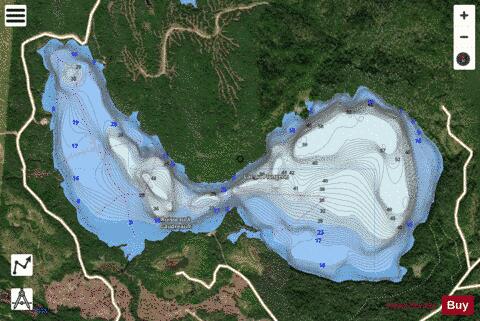 Plongeon Lac Au depth contour Map - i-Boating App - Satellite