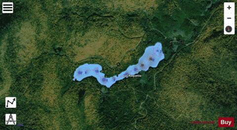 Raquette Lac depth contour Map - i-Boating App - Satellite
