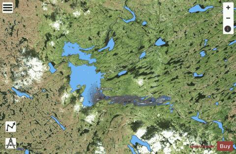 Roberts Lac depth contour Map - i-Boating App - Satellite