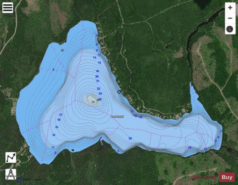 Lac Ross depth contour Map - i-Boating App - Satellite