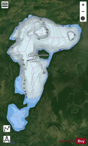 SAINT SERVAIS depth contour Map - i-Boating App - Satellite