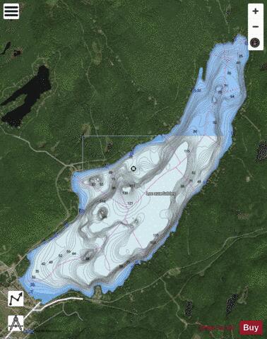 Sables Lac Aux depth contour Map - i-Boating App - Satellite