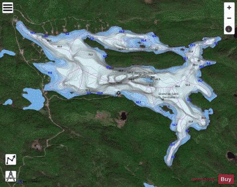 Saint Germains Grand Lac depth contour Map - i-Boating App - Satellite
