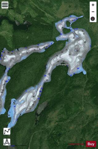 Saint Gregoire Lac depth contour Map - i-Boating App - Satellite