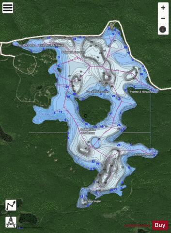 Sept Iles Lac Des depth contour Map - i-Boating App - Satellite