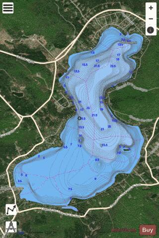 Sergent Lac depth contour Map - i-Boating App - Satellite