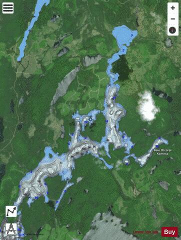 Lac Tourbis depth contour Map - i-Boating App - Satellite