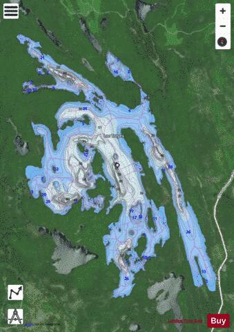 Lac Troyes depth contour Map - i-Boating App - Satellite