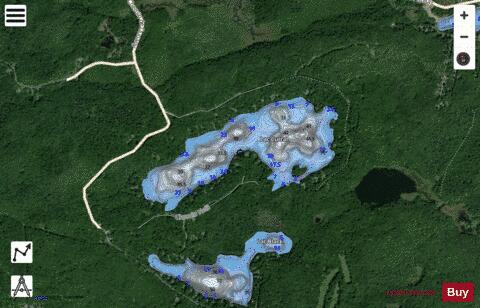 Curran, Lac depth contour Map - i-Boating App - Satellite