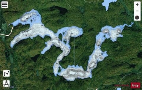 Ecorces, Lac des depth contour Map - i-Boating App - Satellite