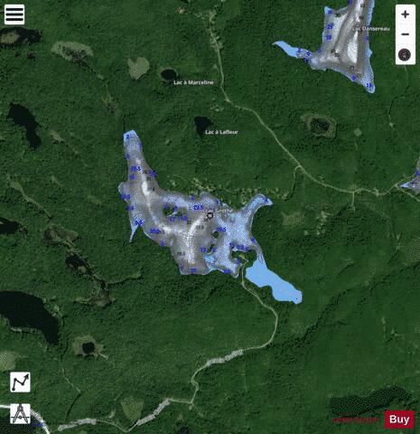 Grothe, Lac depth contour Map - i-Boating App - Satellite