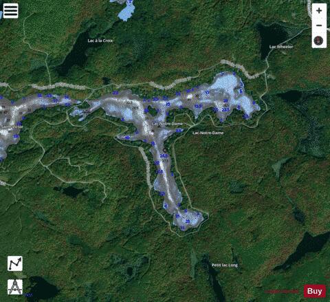 Notre-Dame, Lac depth contour Map - i-Boating App - Satellite