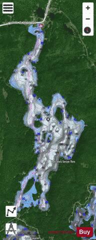 Seize Iles, Lac des depth contour Map - i-Boating App - Satellite