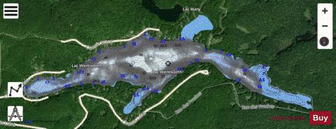 Wentworth, Lac depth contour Map - i-Boating App - Satellite