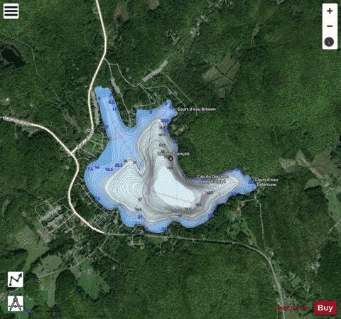 Francais, Lac des depth contour Map - i-Boating App - Satellite