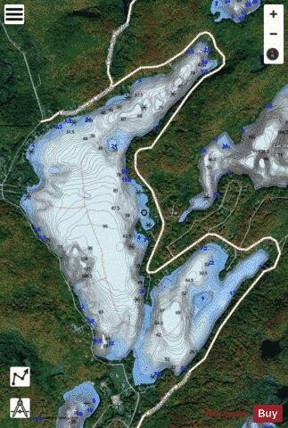 Cameron, Lac depth contour Map - i-Boating App - Satellite