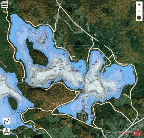Gauvin, Lac depth contour Map - i-Boating App - Satellite