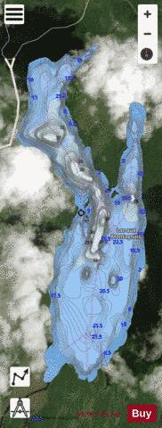 Montagnais, Lac aux depth contour Map - i-Boating App - Satellite