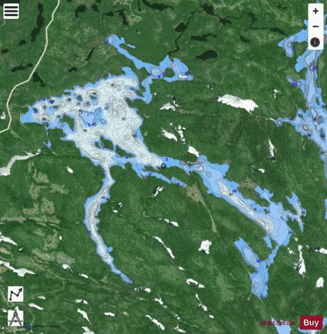 Poulter, Lac depth contour Map - i-Boating App - Satellite