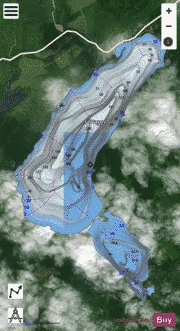 Savary, Lac depth contour Map - i-Boating App - Satellite